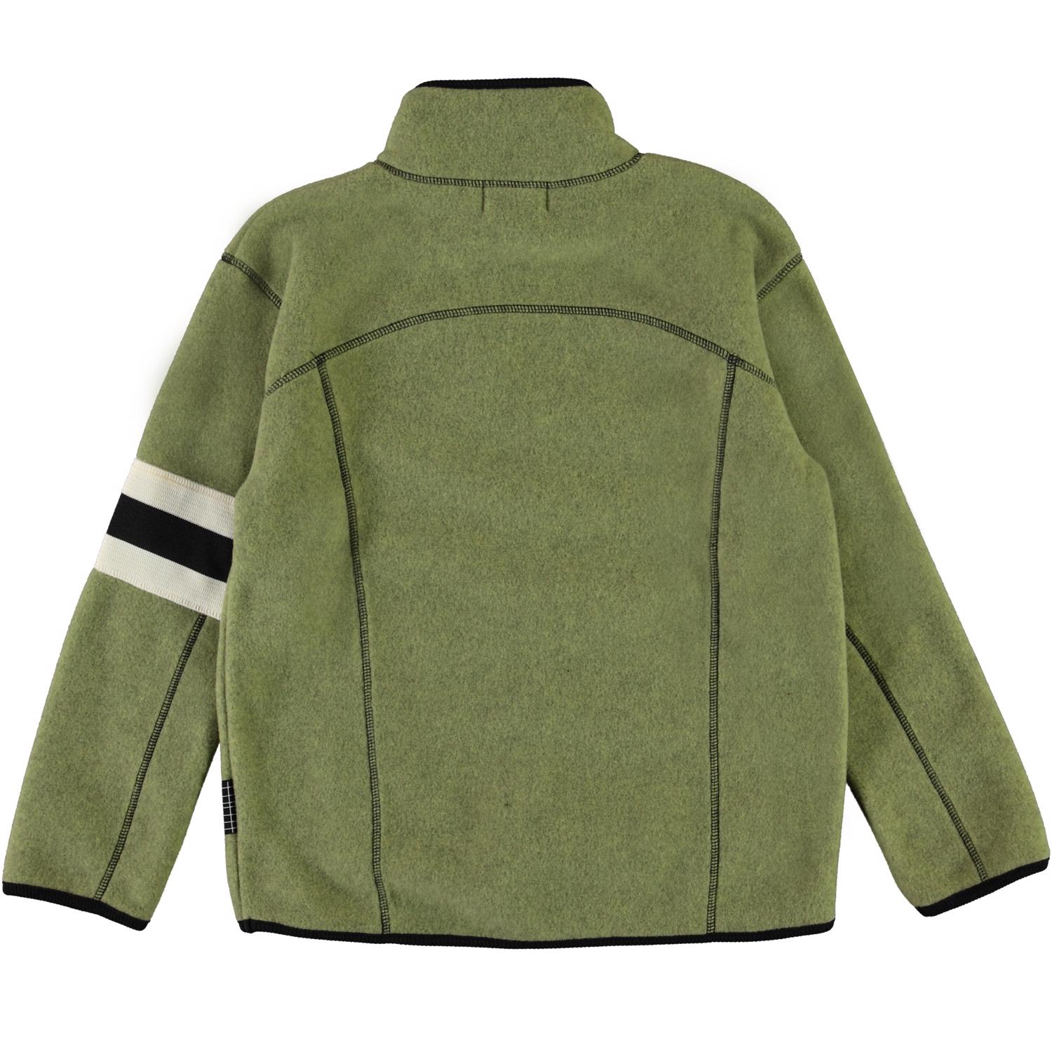 Urbano Khaki Green Grüne Fleecejacke mit Streifen Molo