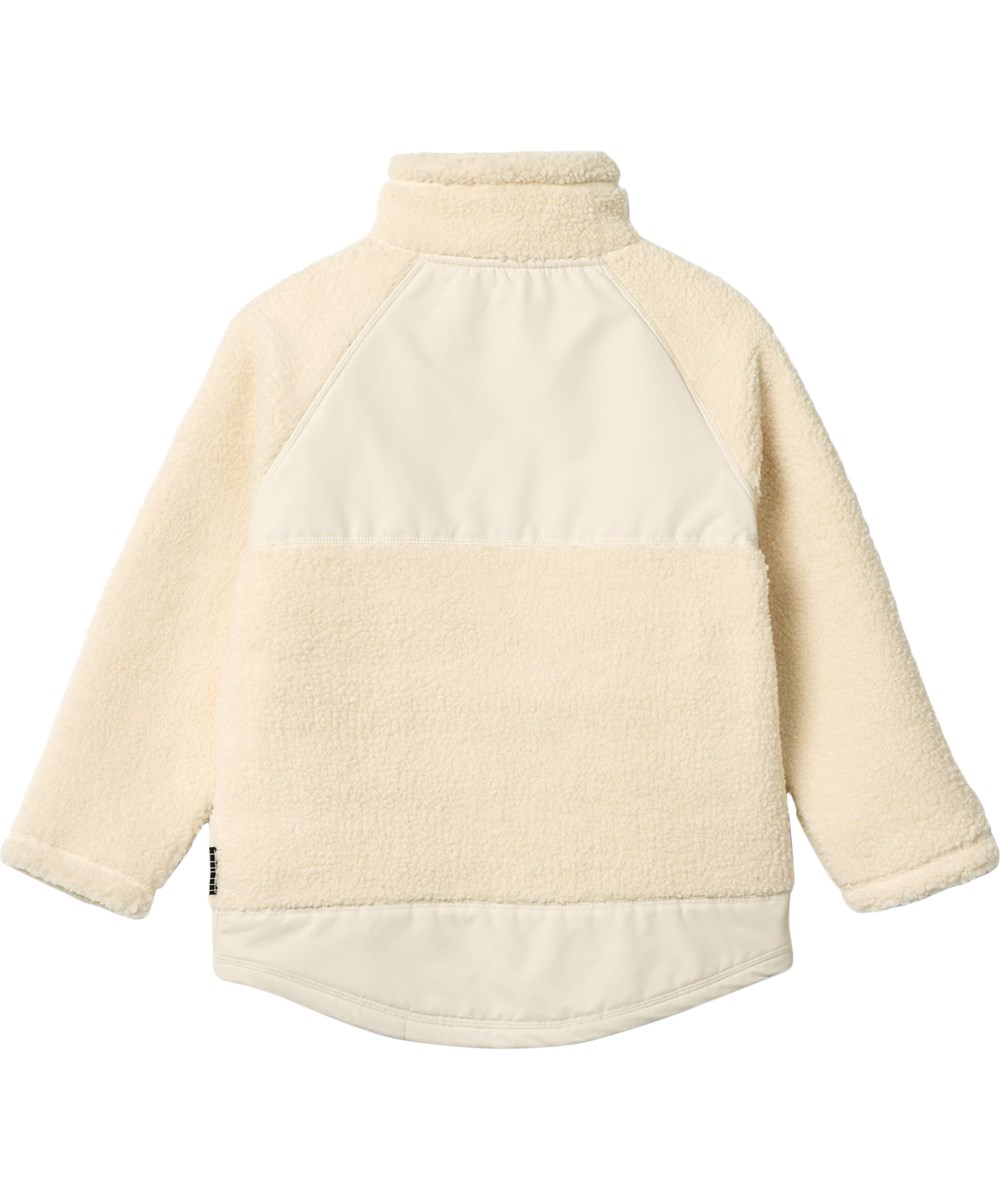 Usher - Summer Sand - Off-weiße Fleecejacke aus recyceltem Polyester mit Fronttaschen und strapazierfähigen Details für Kinder