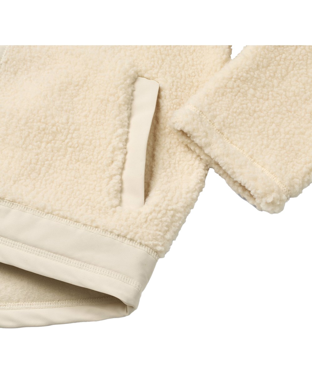 Usher - Summer Sand - Off-weiße Fleecejacke aus recyceltem Polyester mit Fronttaschen und strapazierfähigen Details für Kinder