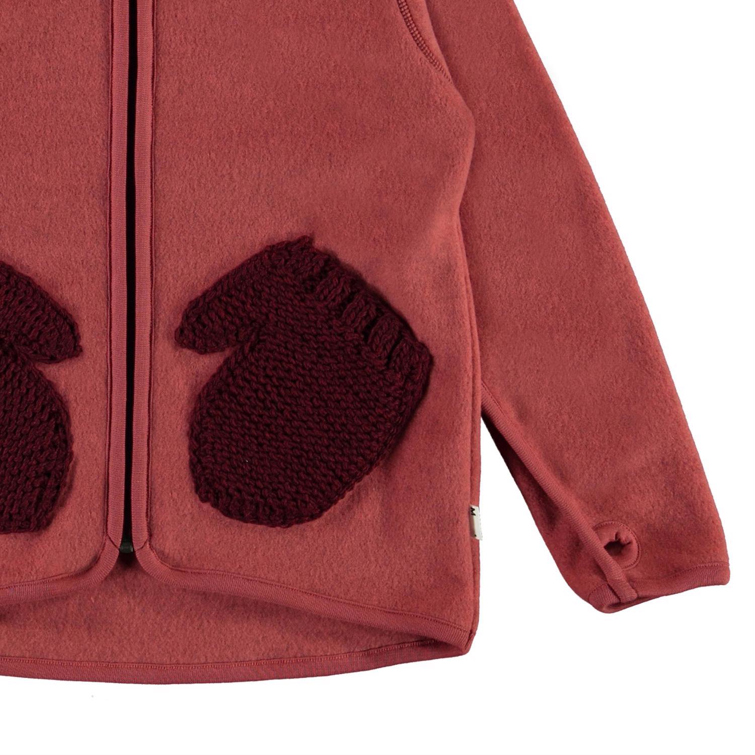 Ushi - Maple - Rote Fleecejacke mit Stricktaschen - Molo