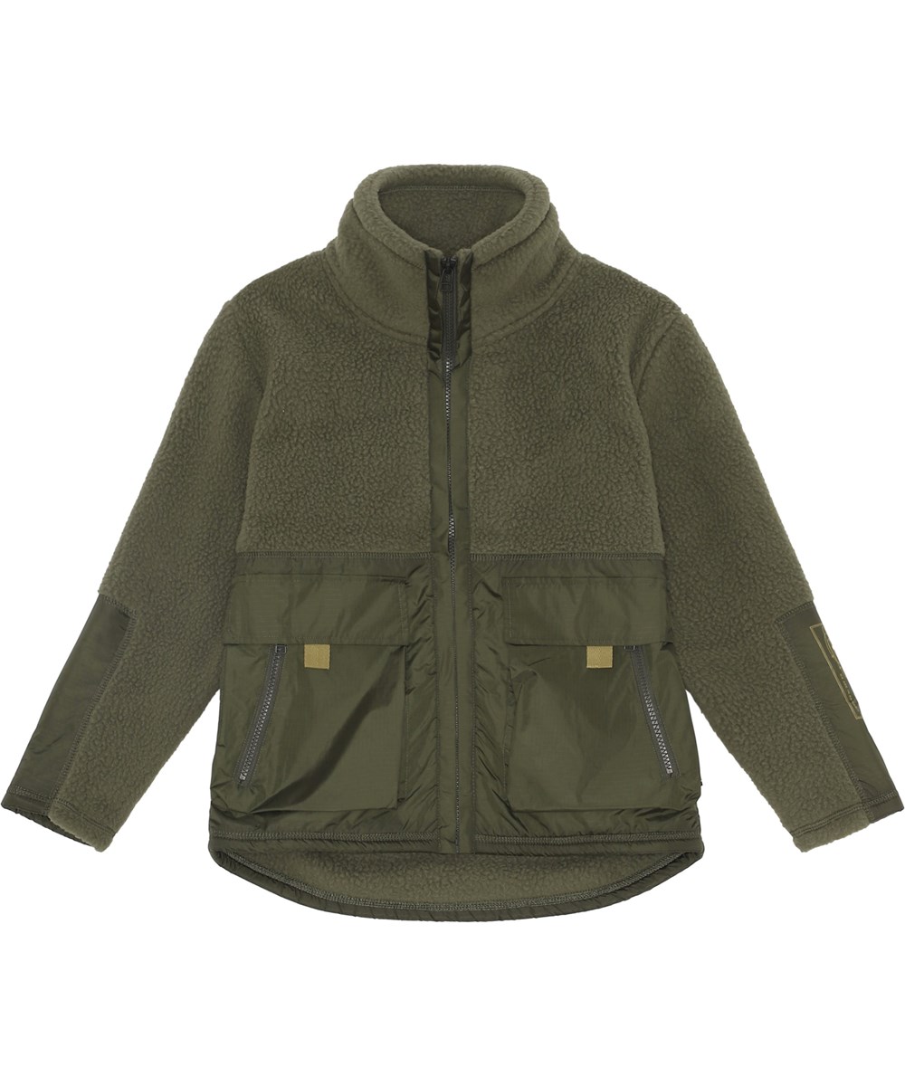 Utha - Forest - Recycelte dunkelgrüne Fleecejacke