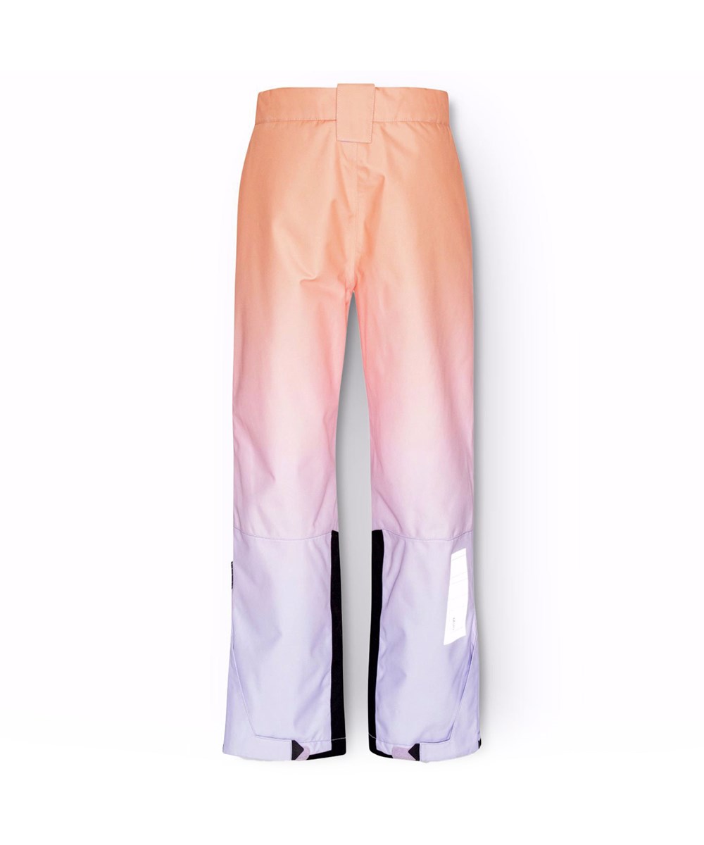 Jump Pro - Gradient Lilac - Wind- und wasserdichte Hosen für Kinder aus recyceltem Polyester in orangen, pinken und lila Farbverläufen.