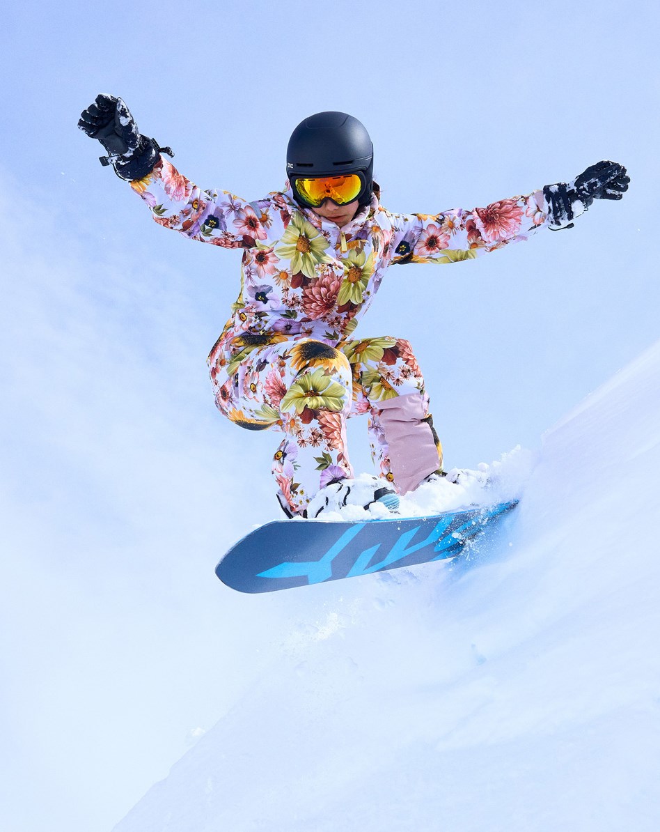 Jump Pro - Retro Flowers - Recycelte Ski-Überziehhosen mit Blumendruck