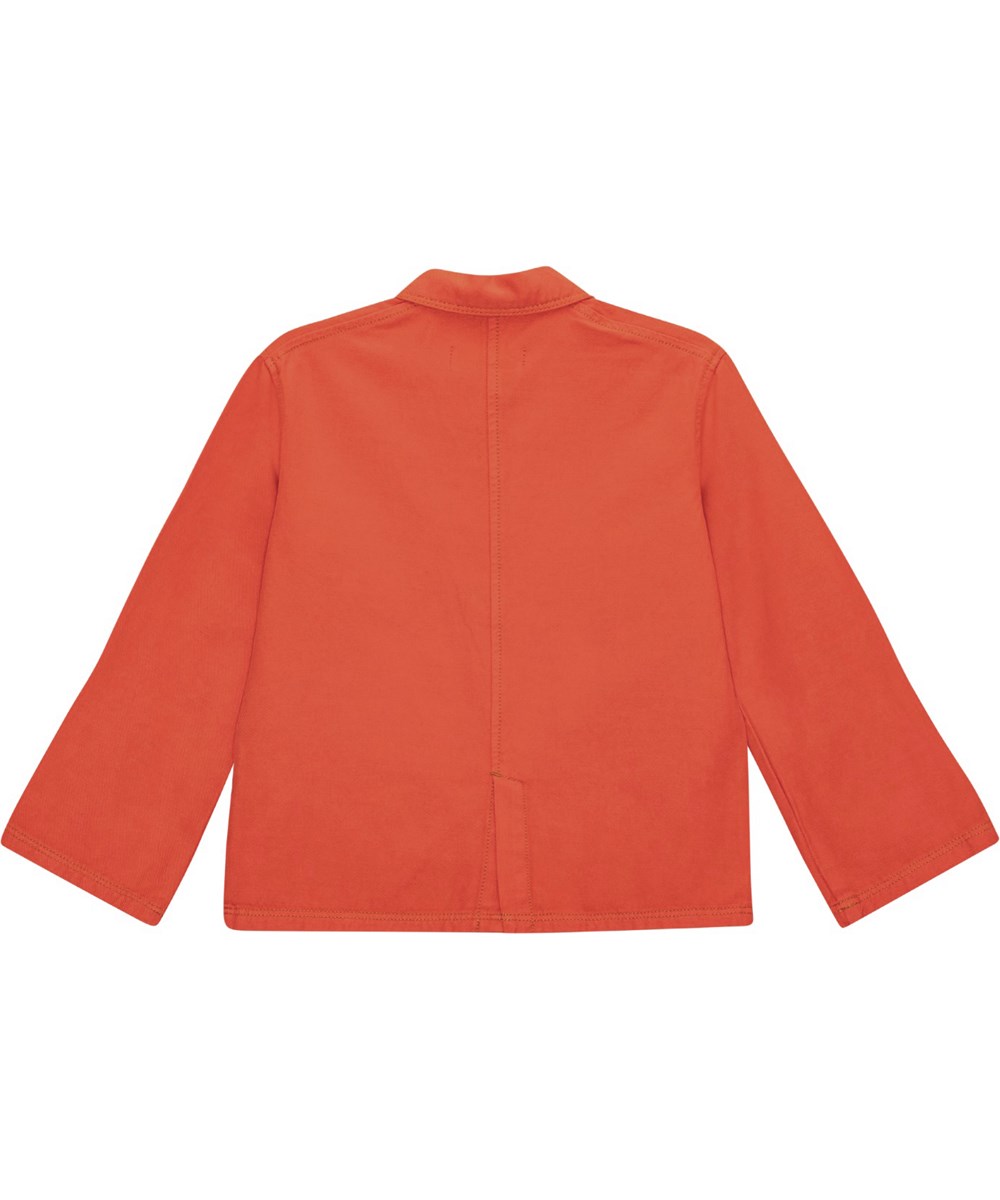 Hellen - Red Clay - Rostrote Baumwolljacke für Kinder mit weiten Ärmeln.