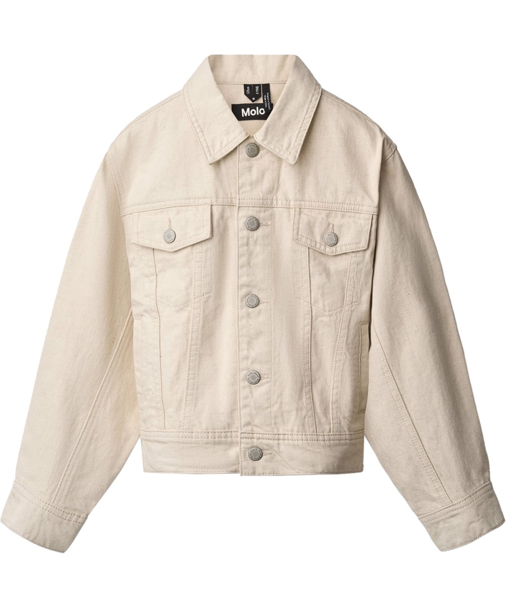 Hipolito - Summer Sand - Off-White-Denimjacke für Kinder aus Baumwolle mit lockerer Passform.