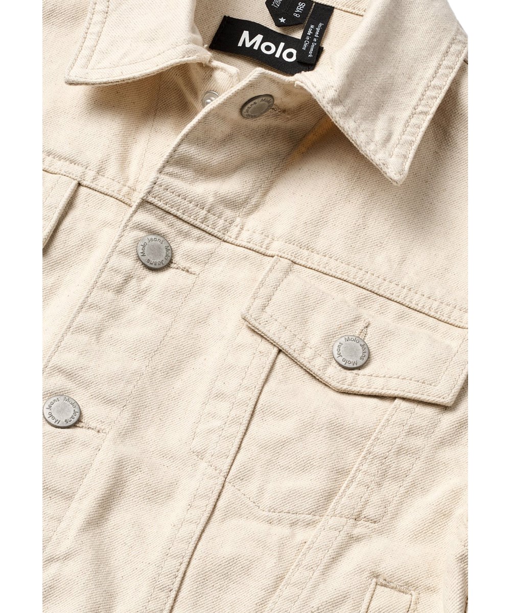 Hipolito - Summer Sand - Off-White-Denimjacke für Kinder aus Baumwolle mit lockerer Passform.