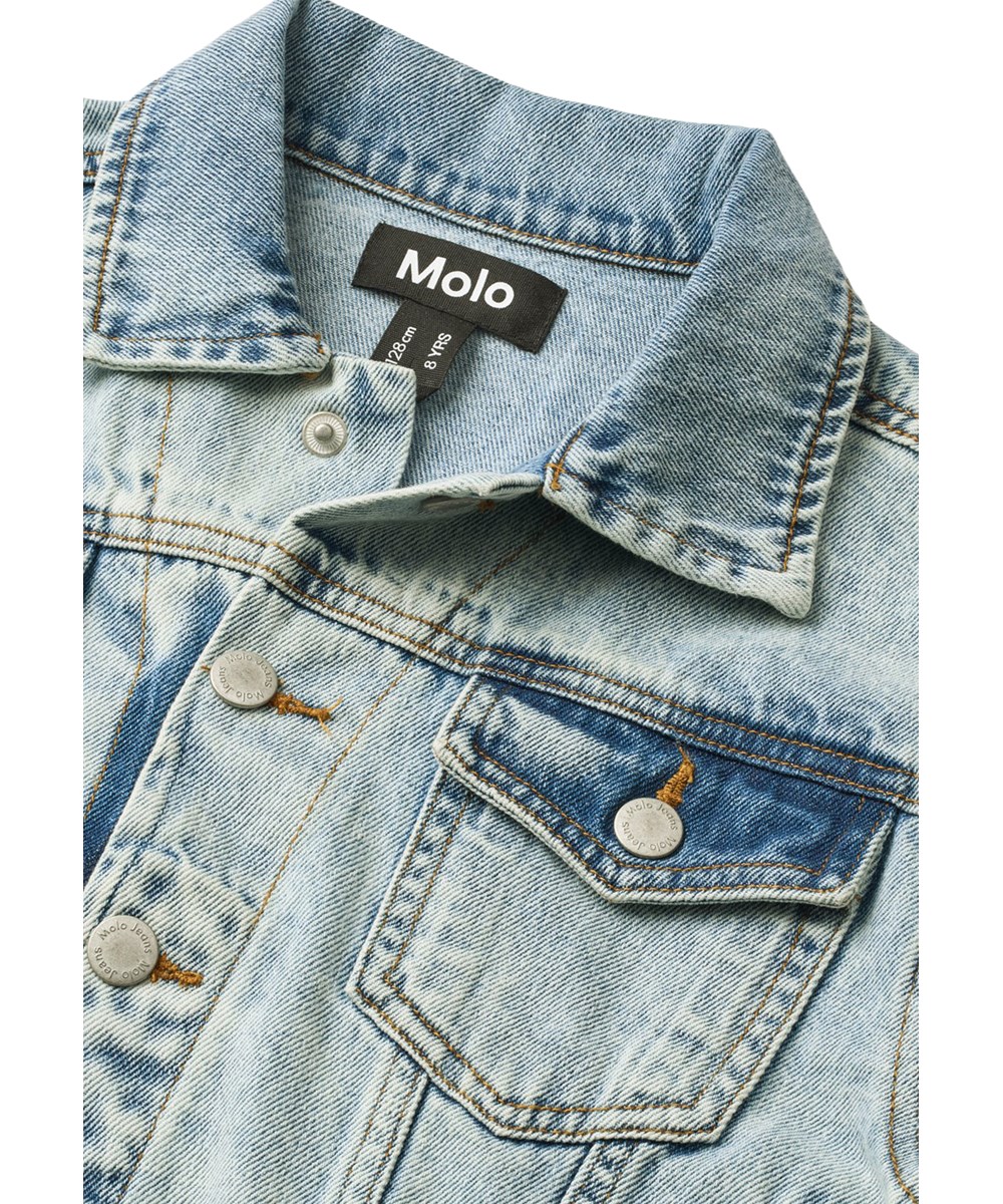 Hipolito - Washed Down - Blaue Jeansjacke für Kinder aus Baumwolle in lockerer Passform.