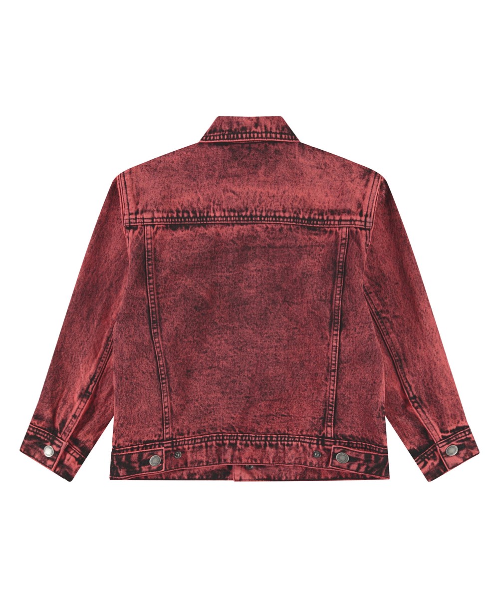 Honore - Fiesta Dye - Rote Jeansjacke für Kinder im gewaschenen Baumwoll-Look.