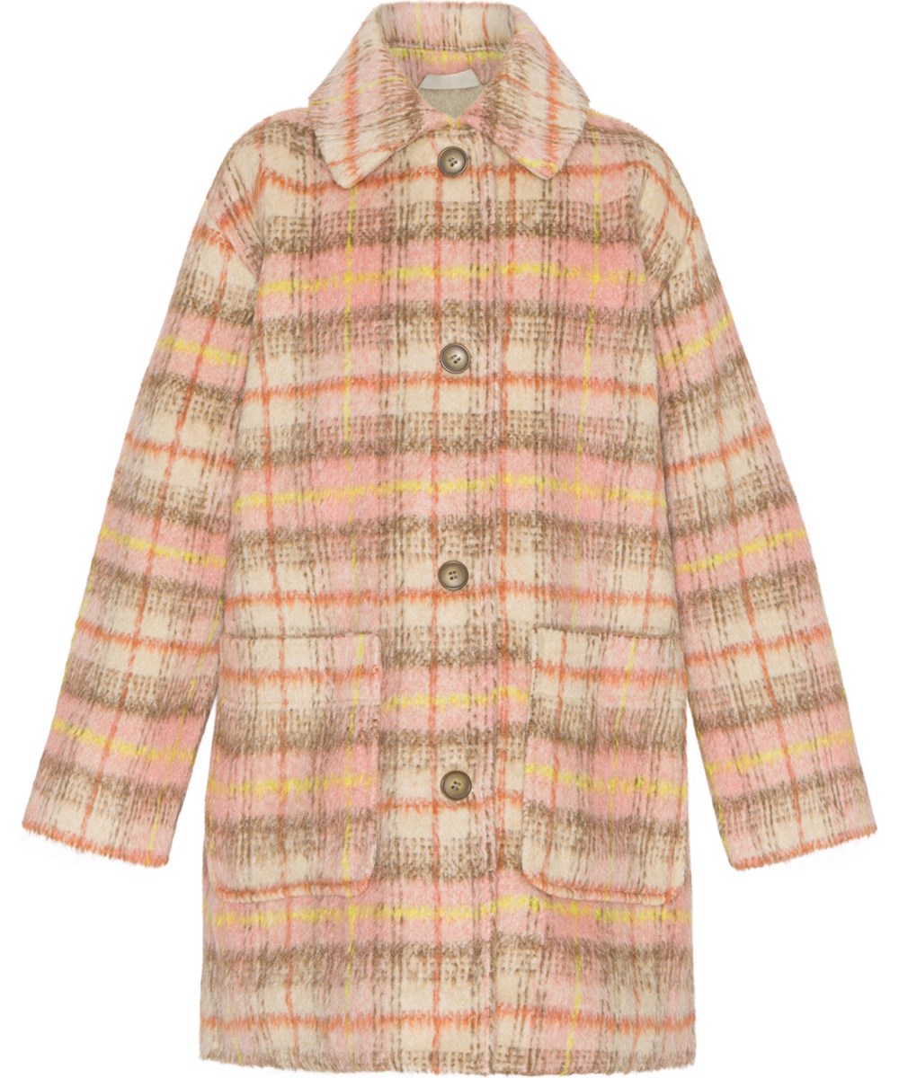Hope - Dusty Check - Karierter Mantel in Rosa- und Beigetönen