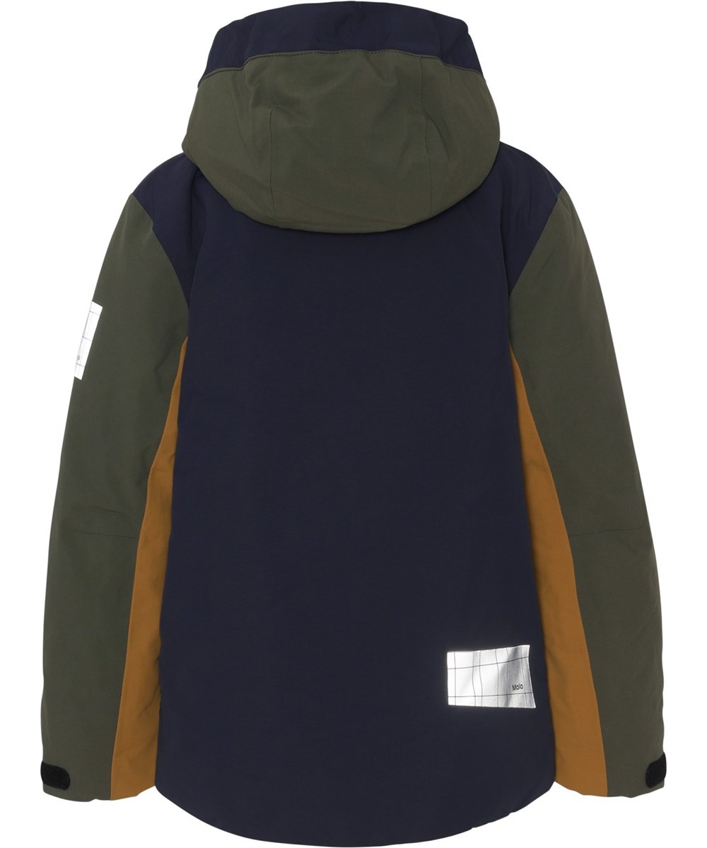 Alpine - Forest Block - Recycelte Skijacke in Grün, Blau und Braun