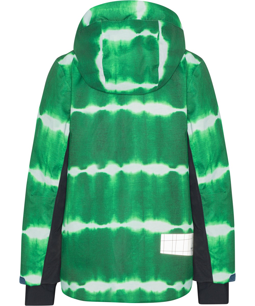 Alpine - Tie Dye Green - Recycelte Skijacke mit grünen Batikstreifen