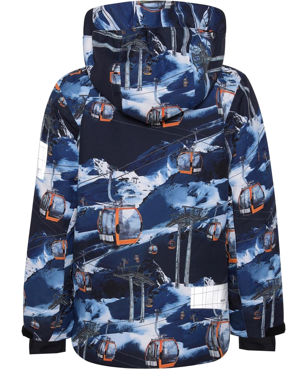 Alpine - Way Up - Recycelte wasserdichte blaue Skijacke mit Skilift