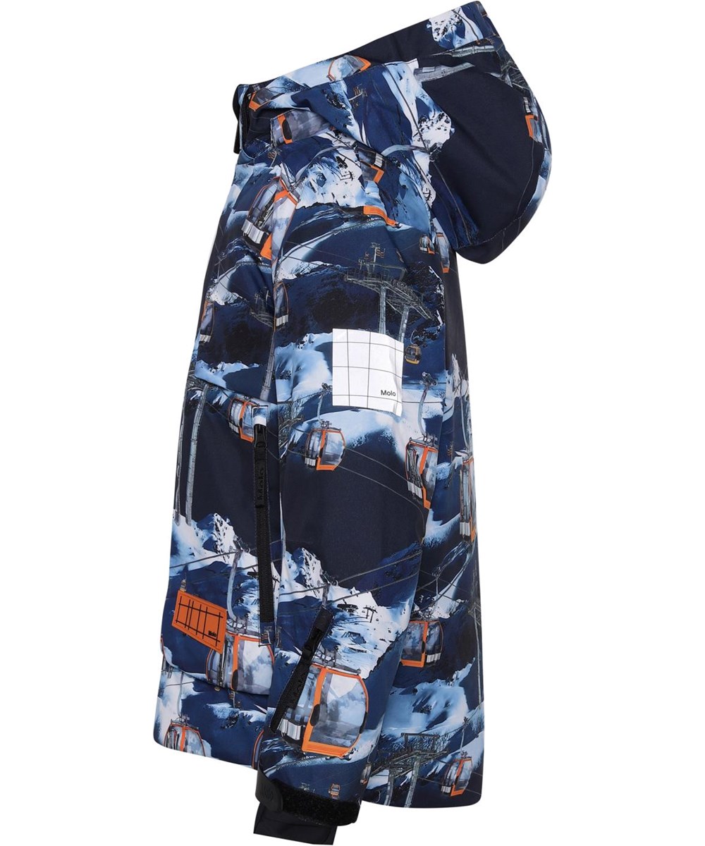 Alpine - Way Up - Recycelte wasserdichte blaue Skijacke mit Skilift