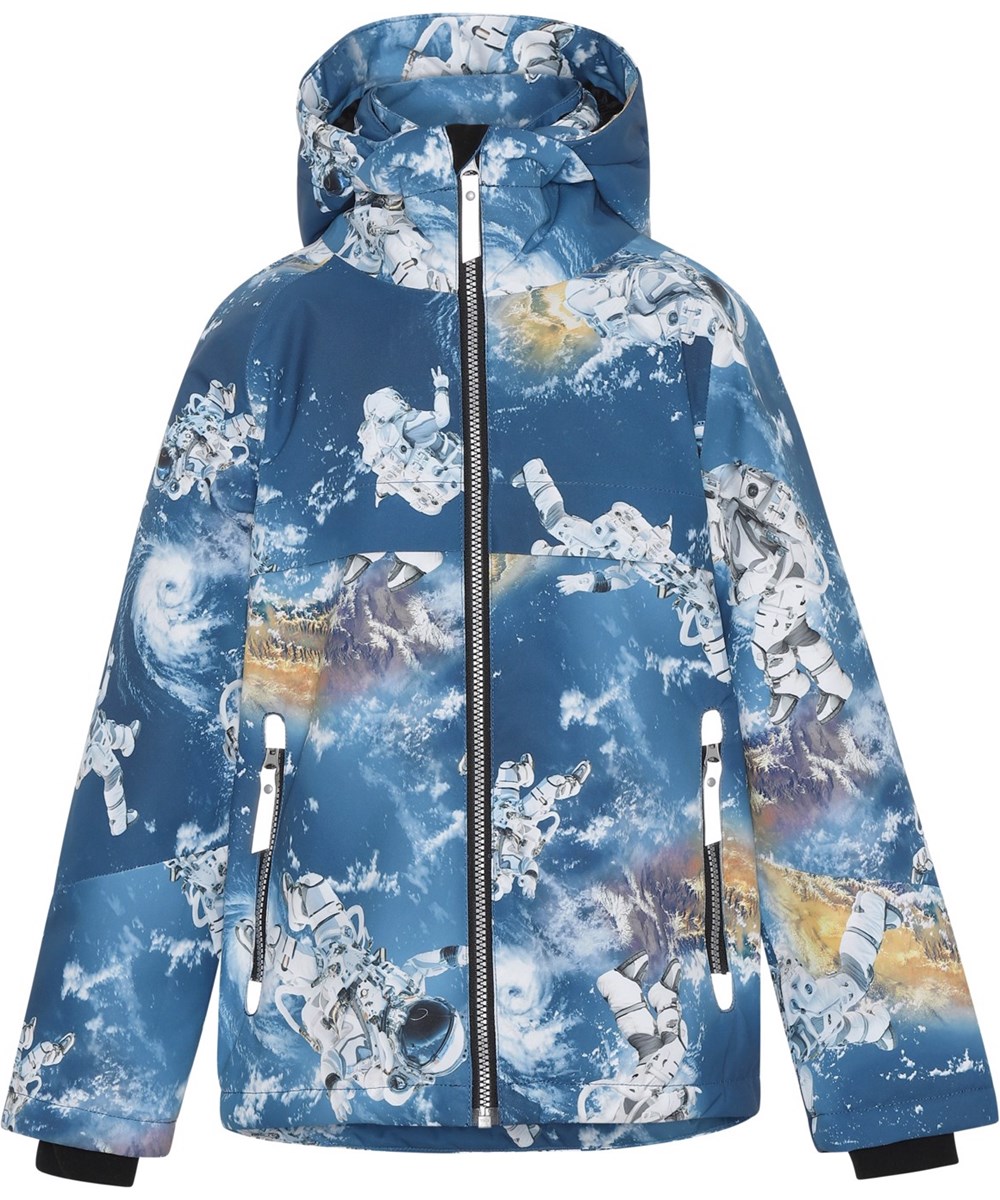 Castor - Astronauts - Recycelte Winterjacke in Blau mit Astronauten-Print