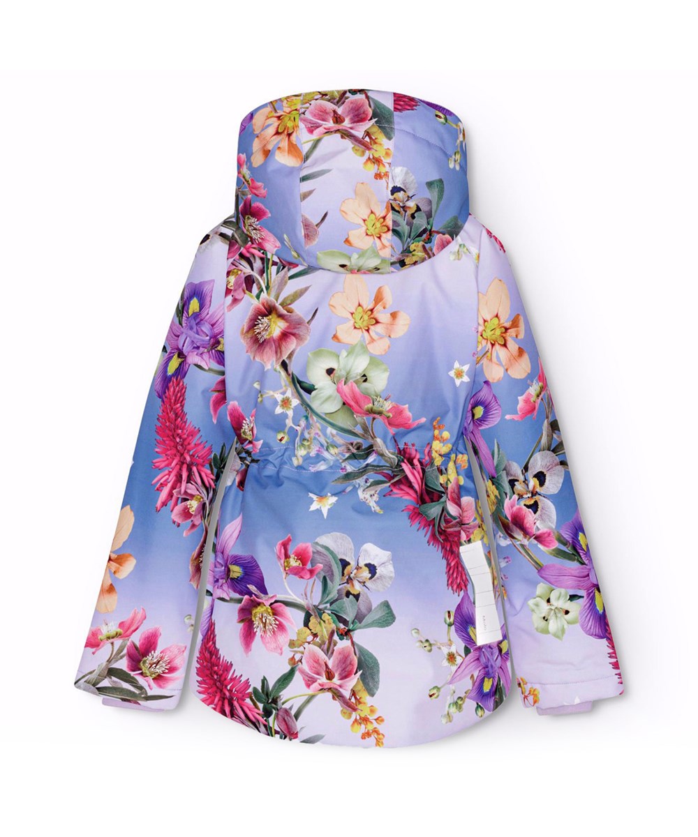 Cathy - Gradient Bloom - Wind- und wasserdichte Winterjacke für Kinder aus recyceltem Polyester mit Blumenmuster.