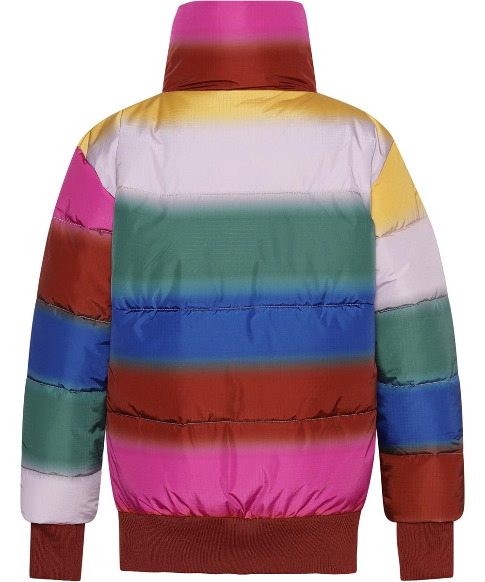 Halle - Glowy Rainbow - Recycelte Regenbogen Daunen-Bomberjacke