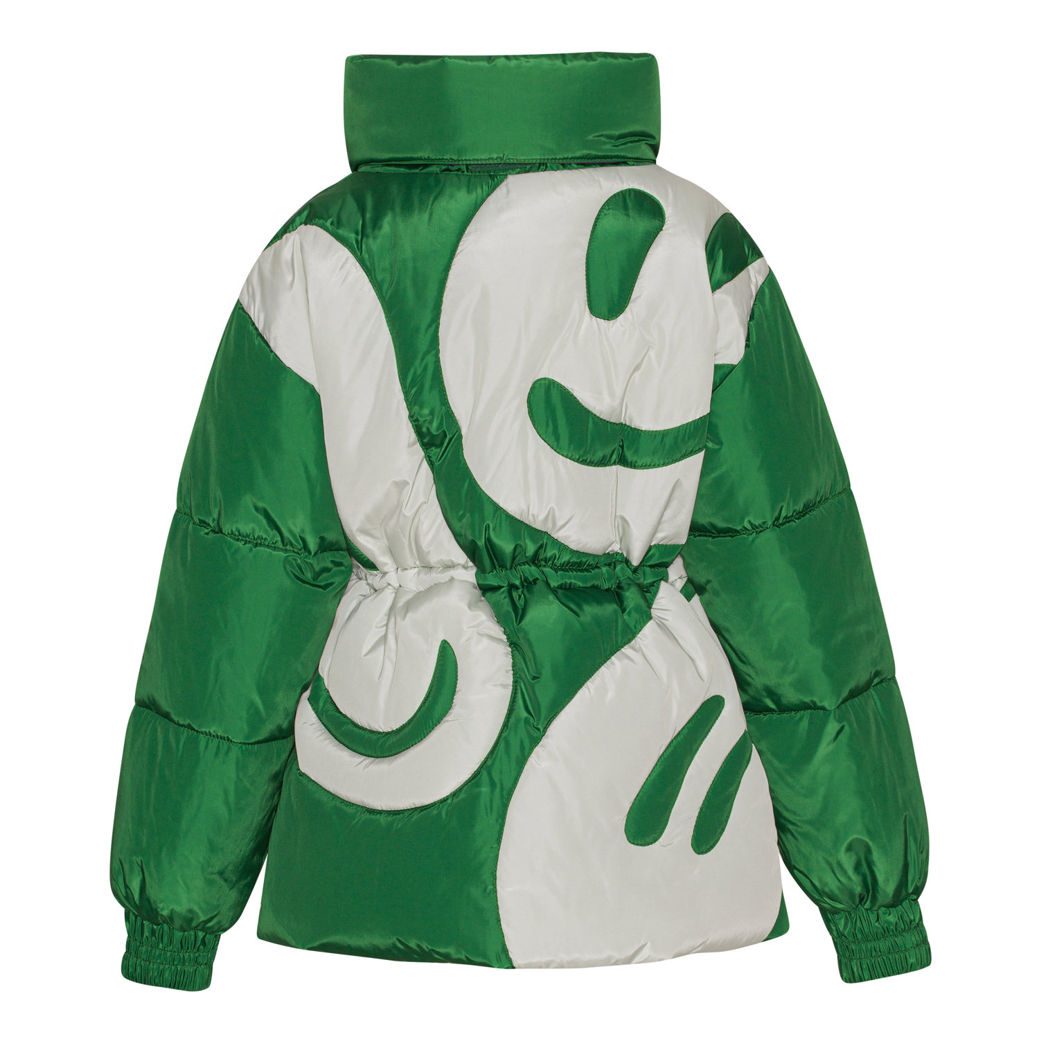 Hally - Woodland Smiles - Grüne Pufferjacke mit weißem Smiley 