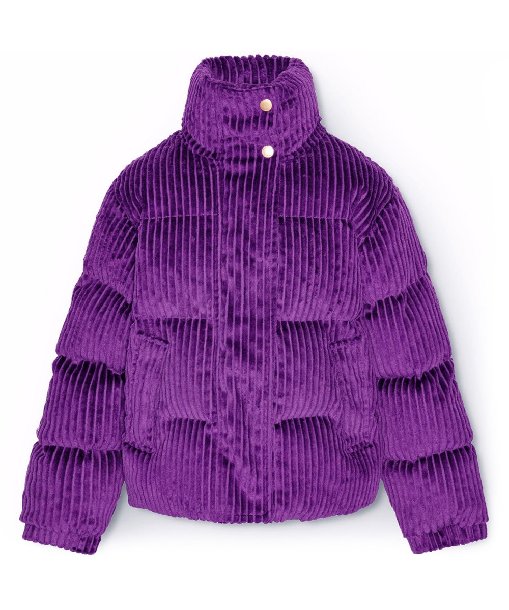 Hansine - Warm Purple - Lila Cordjacke für Kinder mit Stehkragen und Reißverschluss