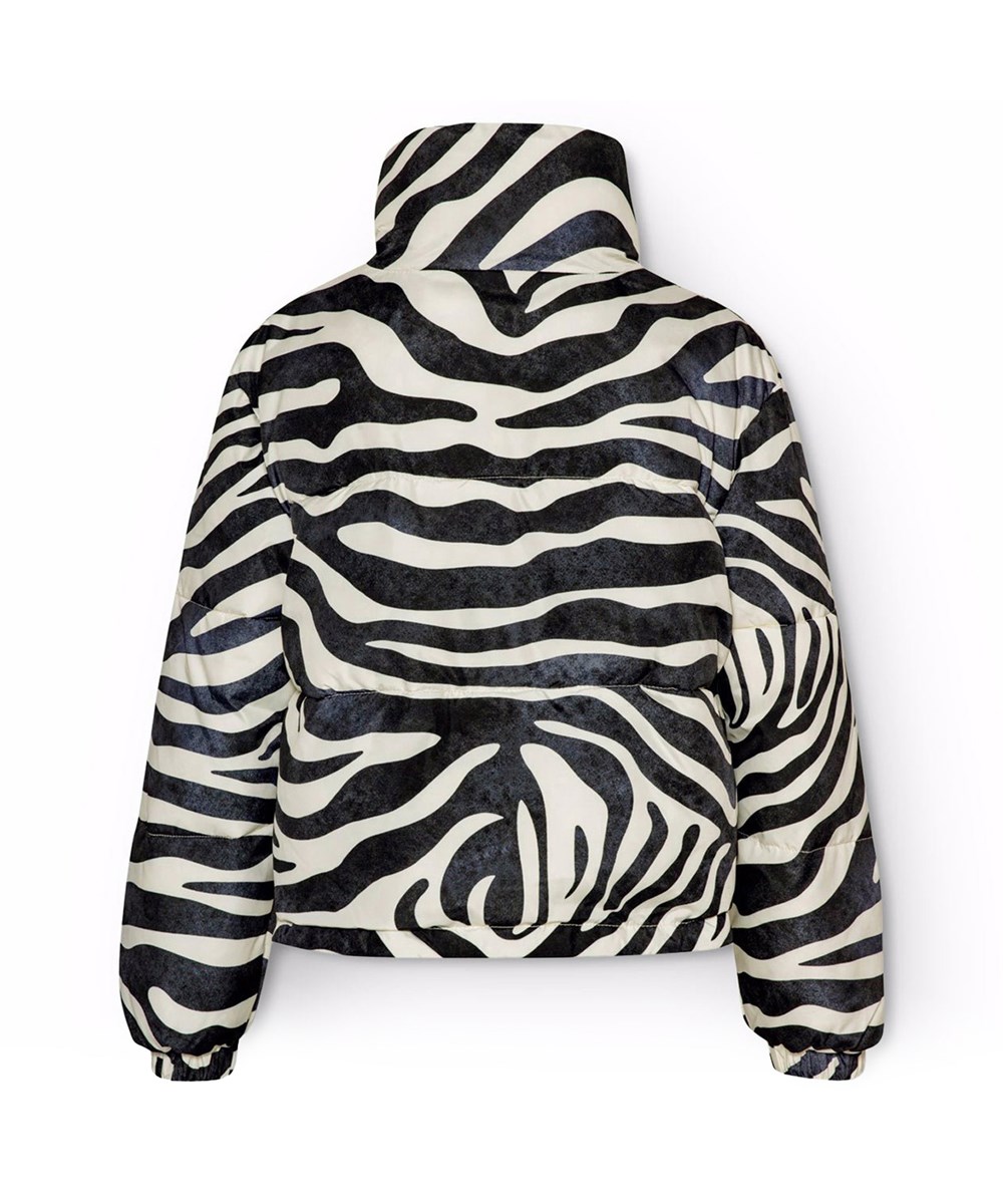 Hansine - Zebra - Wasserabweisende Jacke für Kinder aus recyceltem Polyester mit Zebramuster. 