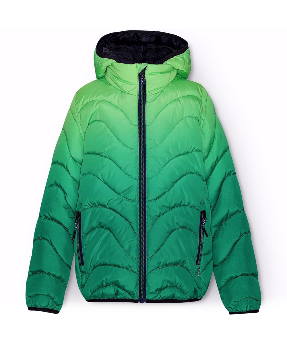 Hao - Vivid Green - Wasserabweisende Kinder-Daunenjacke in grünem Farbverlauf