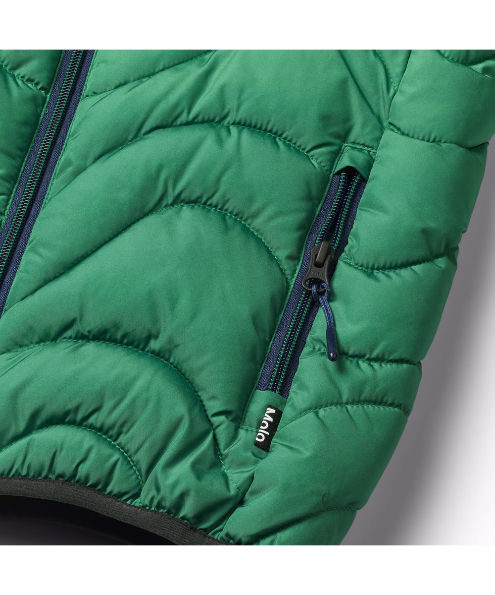 Hao - Vivid Green - Wasserabweisende Kinder-Daunenjacke in grünem Farbverlauf