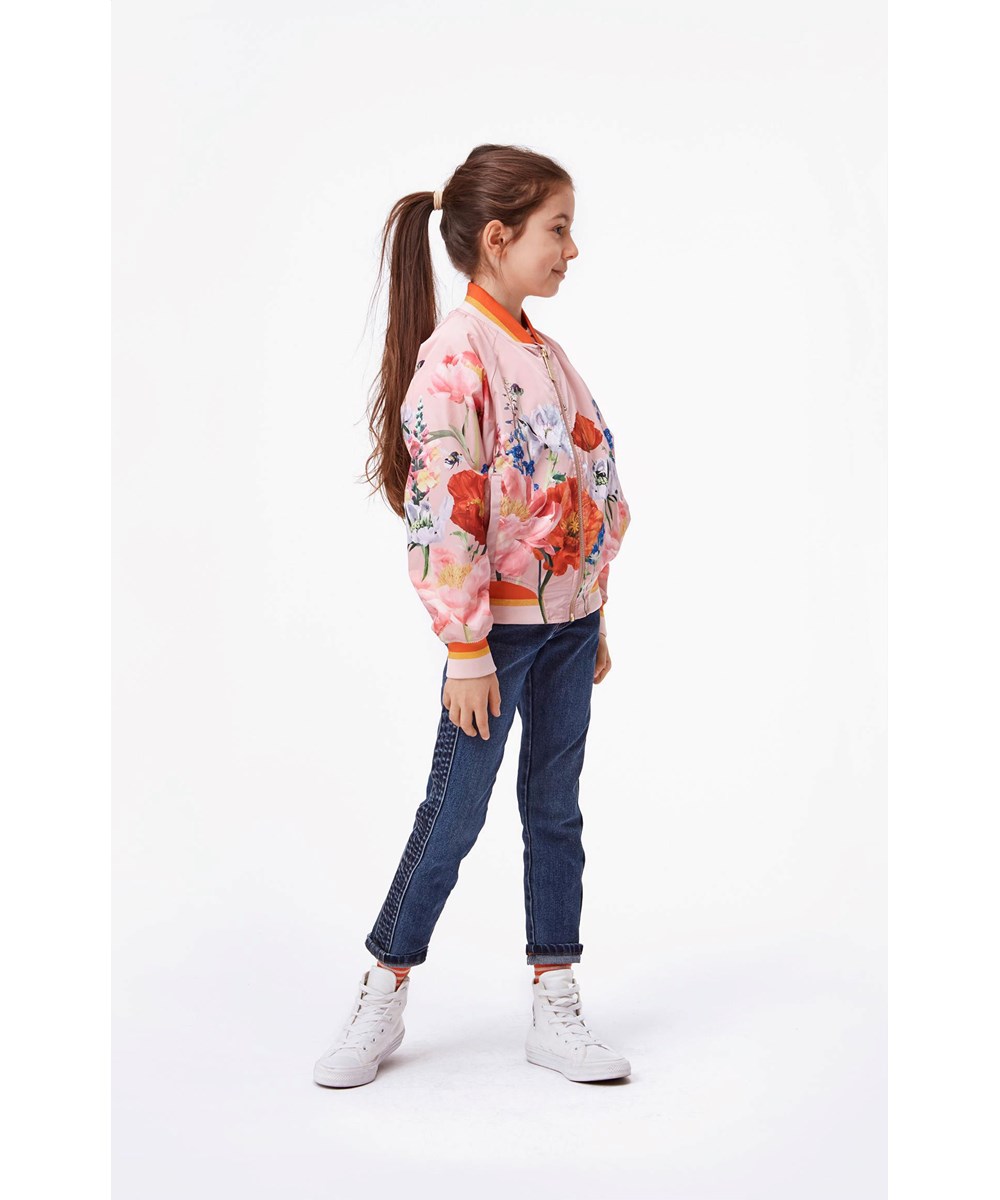 Happy - In Bloom Pink - Rosa Bomberjacke mit Blumendruck