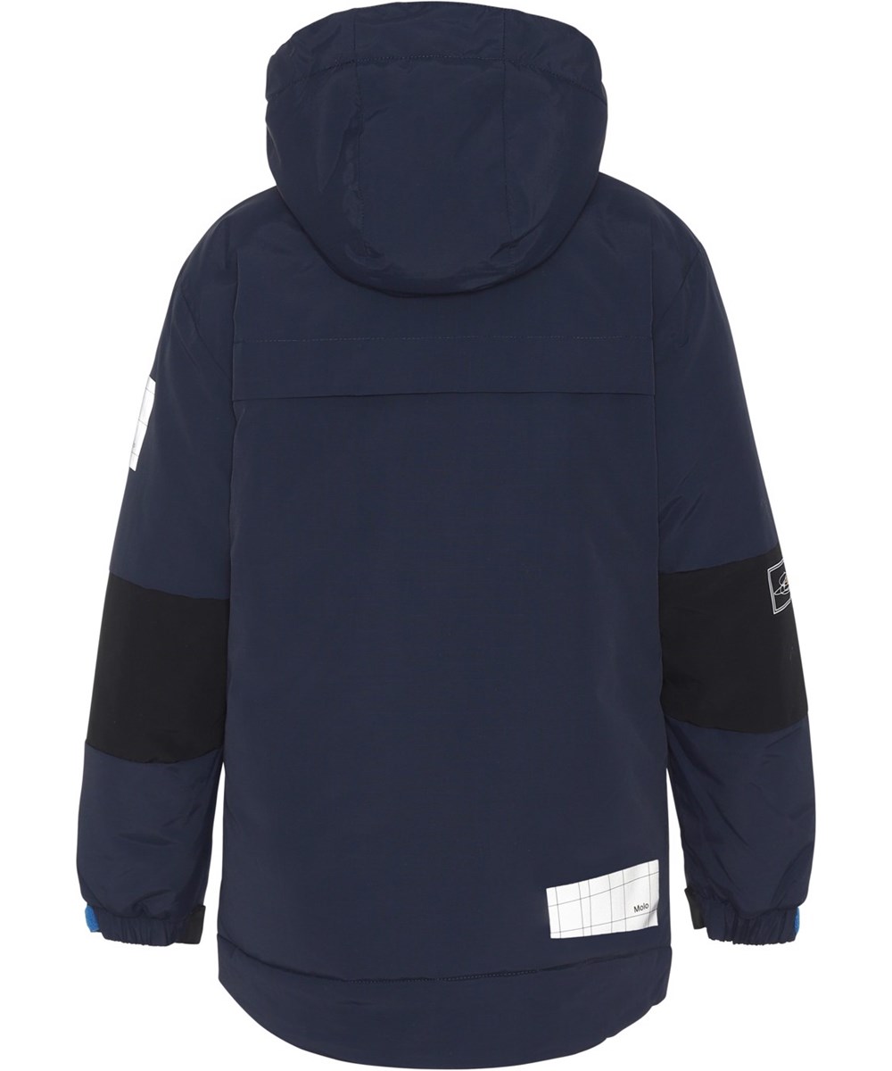 Harding - Galaxy Blue - Recycelte Jacke mit leichten Taschen und Aufdruck