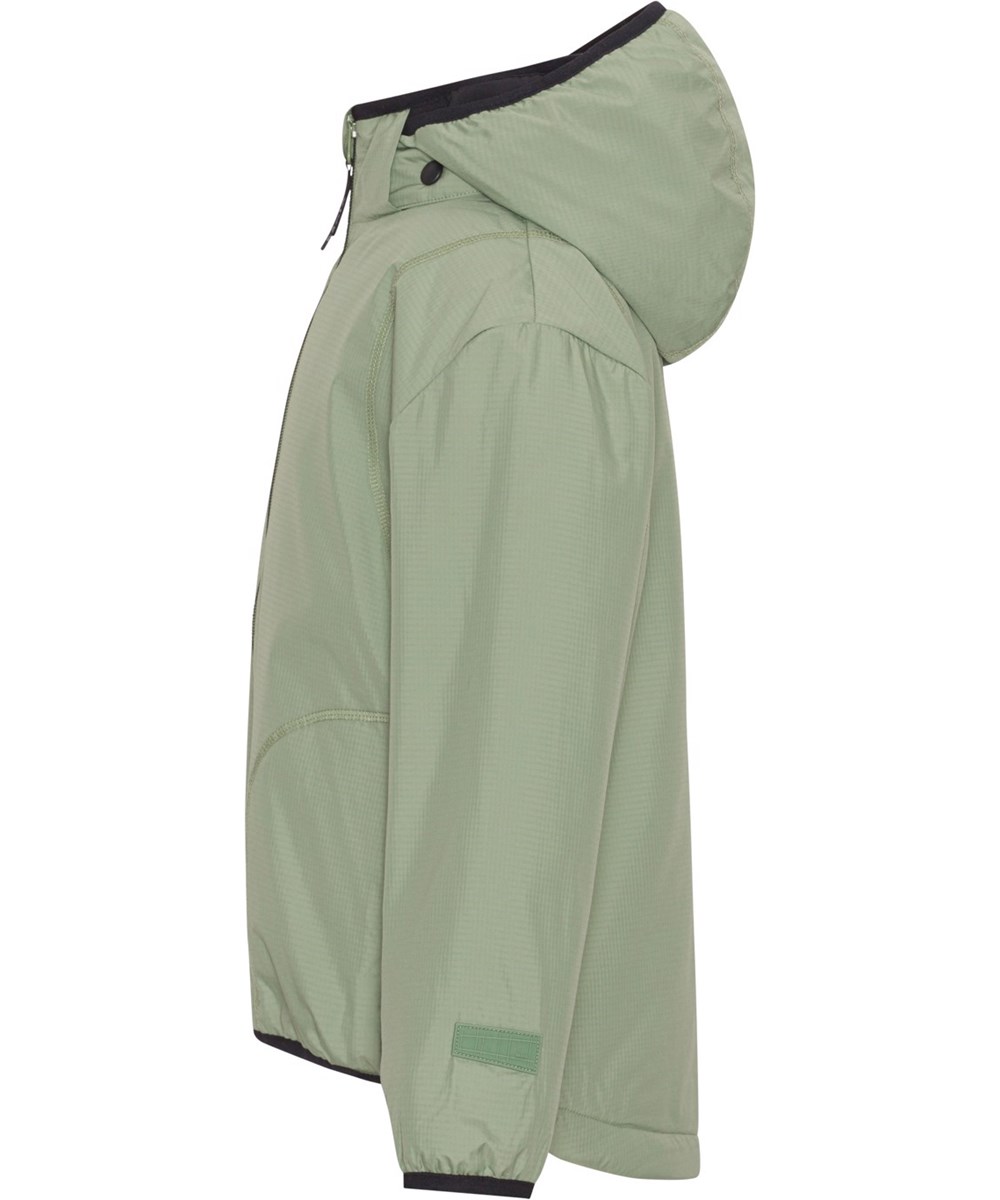 Haris - Meadow - Recycelte grüne Jacke mit Tasche, die zusammengepackt werden kann