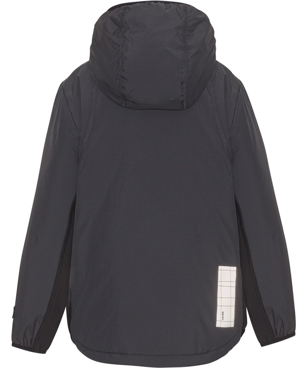 Haris - Space Grey - Recycelte graue Jacke mit verstaubarer Tasche