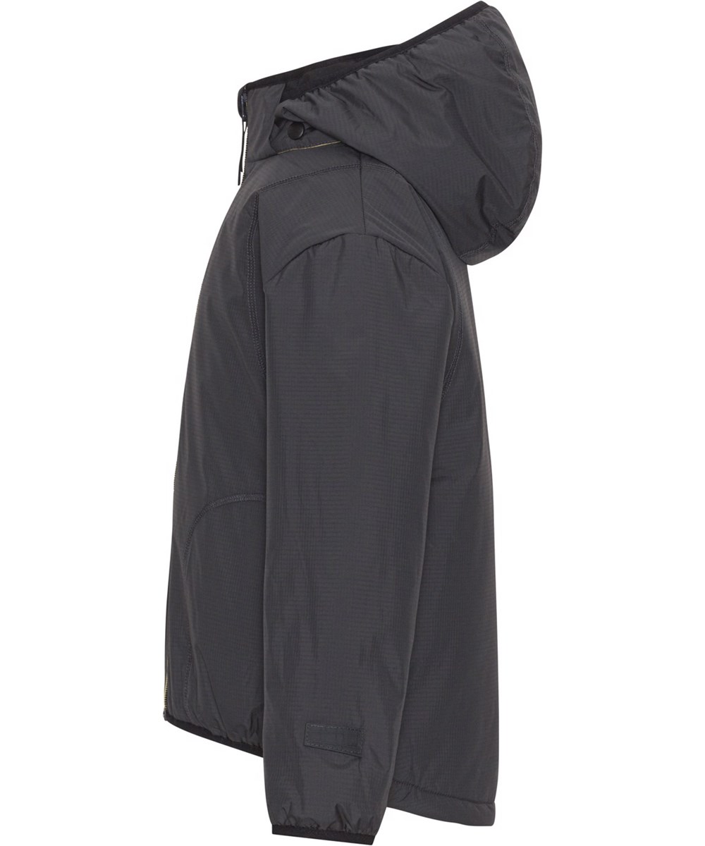 Haris - Space Grey - Recycelte graue Jacke mit verstaubarer Tasche