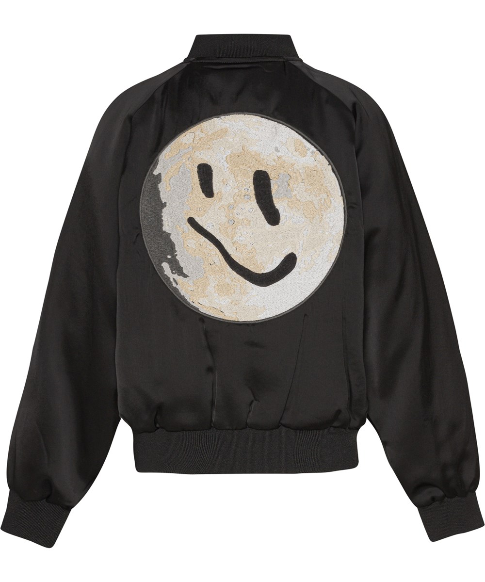 Harly - Black - Schwarze Bomberjacke mit großem aufgesticktem Mond