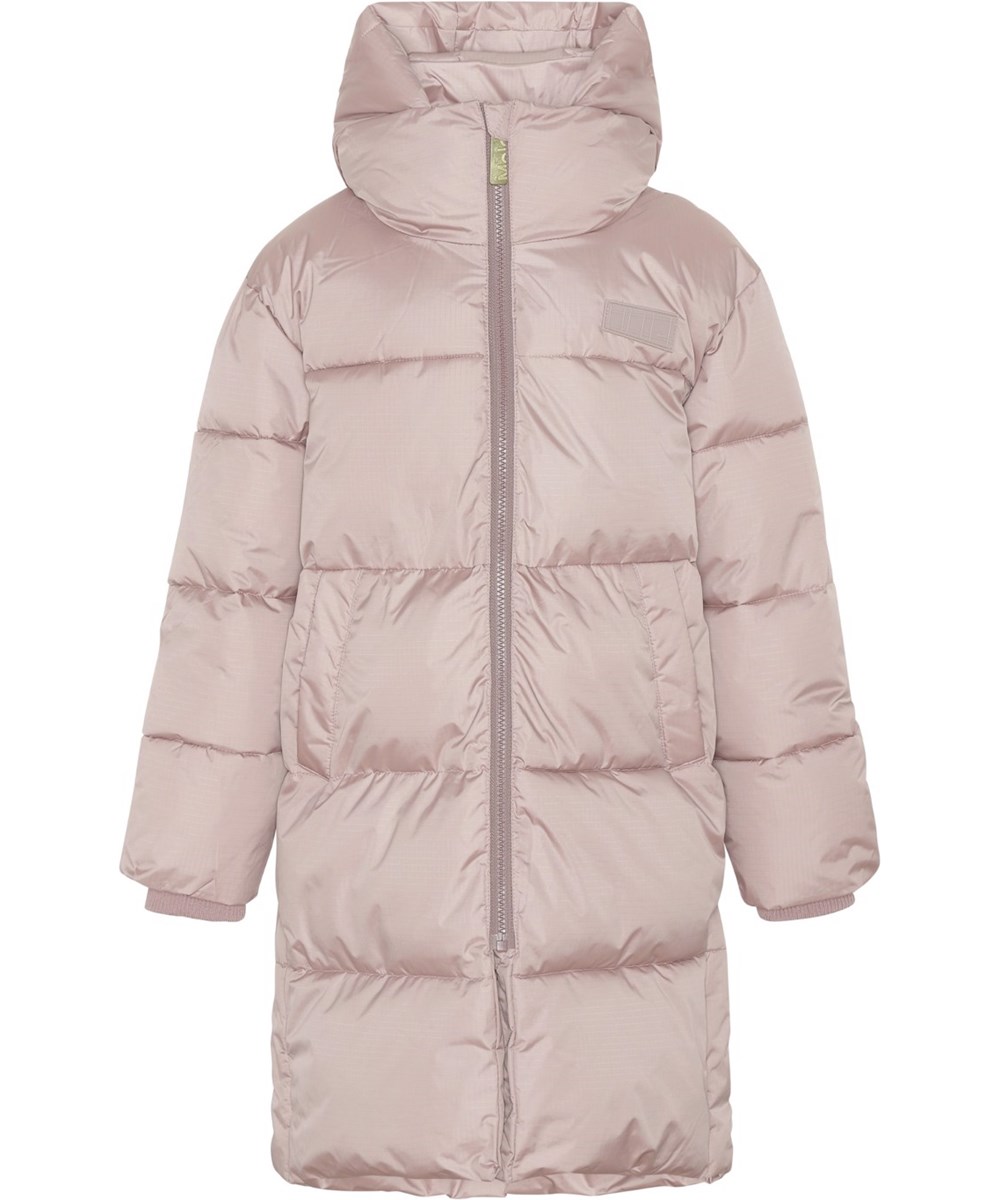 Harper - Powder Rose - Recycelter warmer und langer Daunenmantel in Rosa