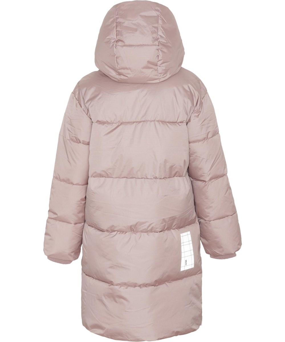 Harper - Powder Rose - Recycelter warmer und langer Daunenmantel in Rosa