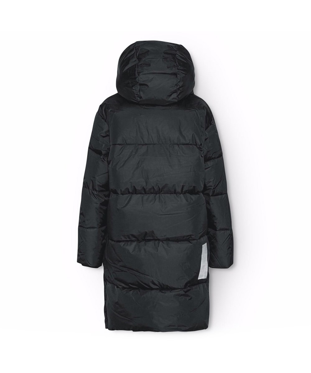 Harper - Black - Schwarze Pufferjacke für Kinder aus recyceltem Polyester.
