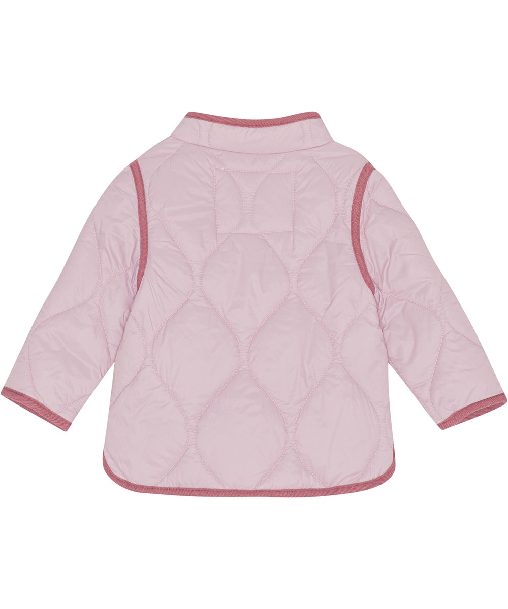 Harrie - Blue Pink - Recycelte gesteppte Babyjacke in Rosa