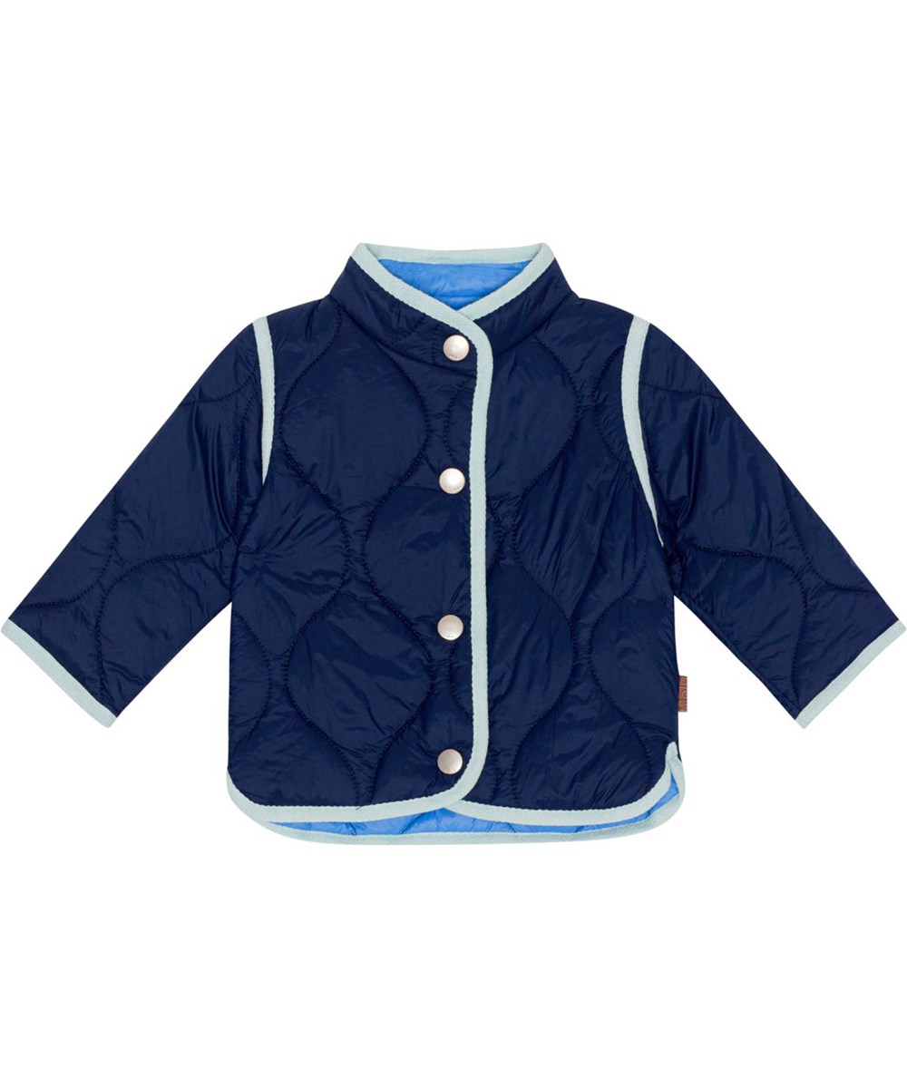 Harrie - Universe - Dunkelblaue gesteppte Sommerjacke für kleine Kinder.
