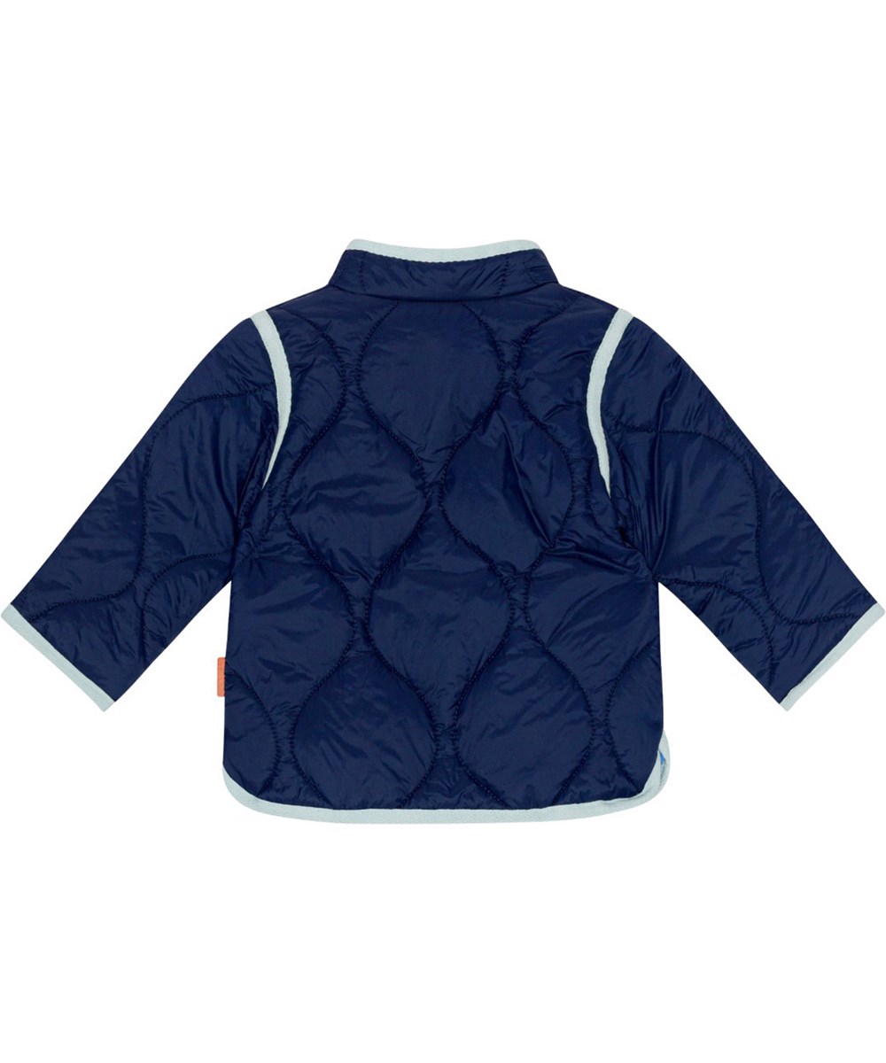 Harrie - Universe - Dunkelblaue gesteppte Sommerjacke für kleine Kinder.