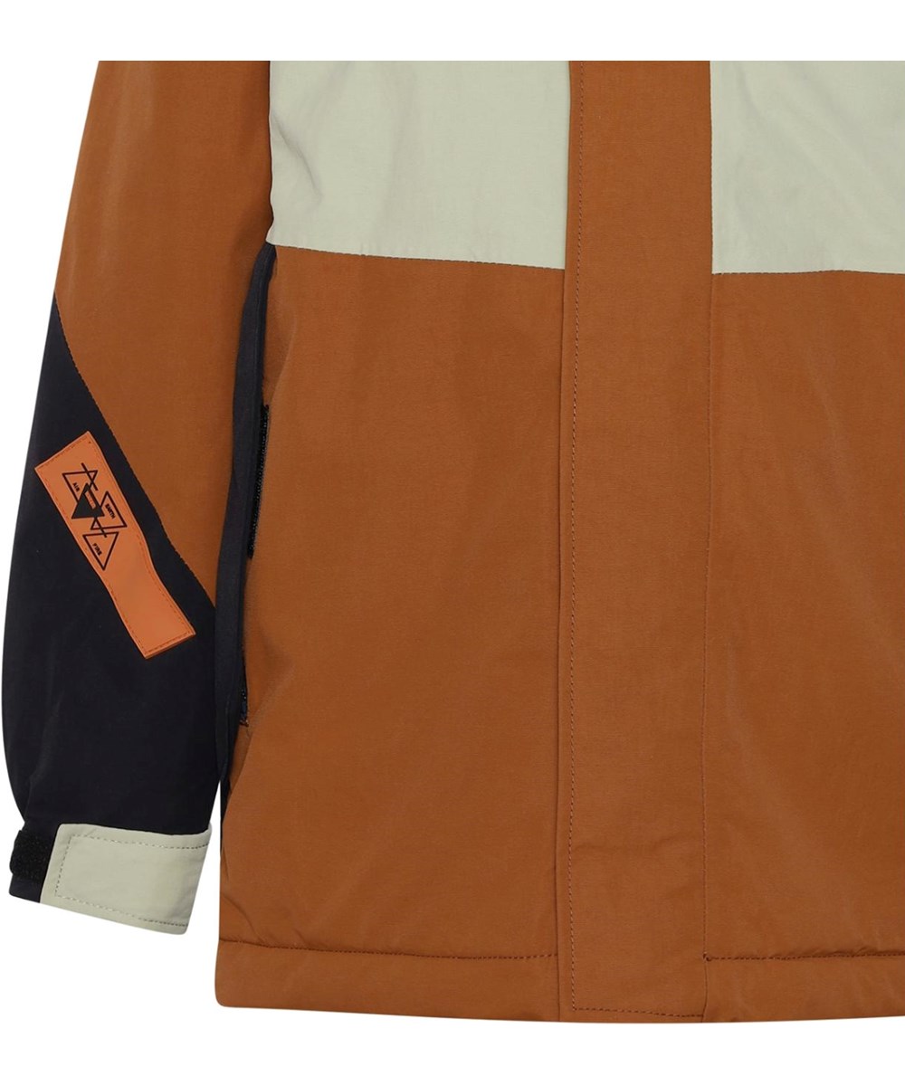 Harrison - Iron - Recycelte Jacke in Braun, Schwarz und Beige