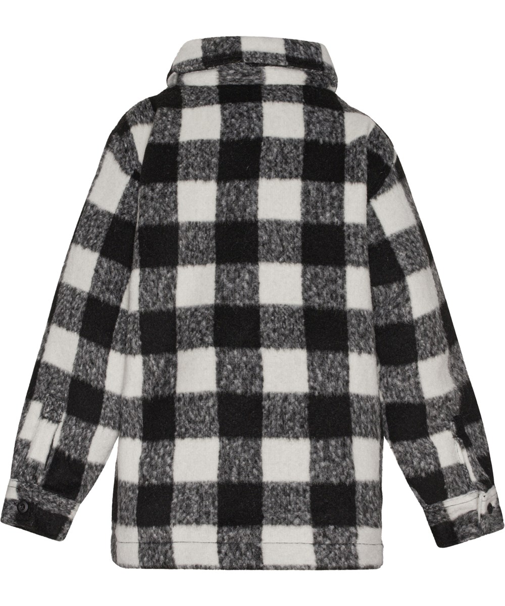 Hasse - Cloudy Check - Kariertes Overshirt in Weiß und Schwarz