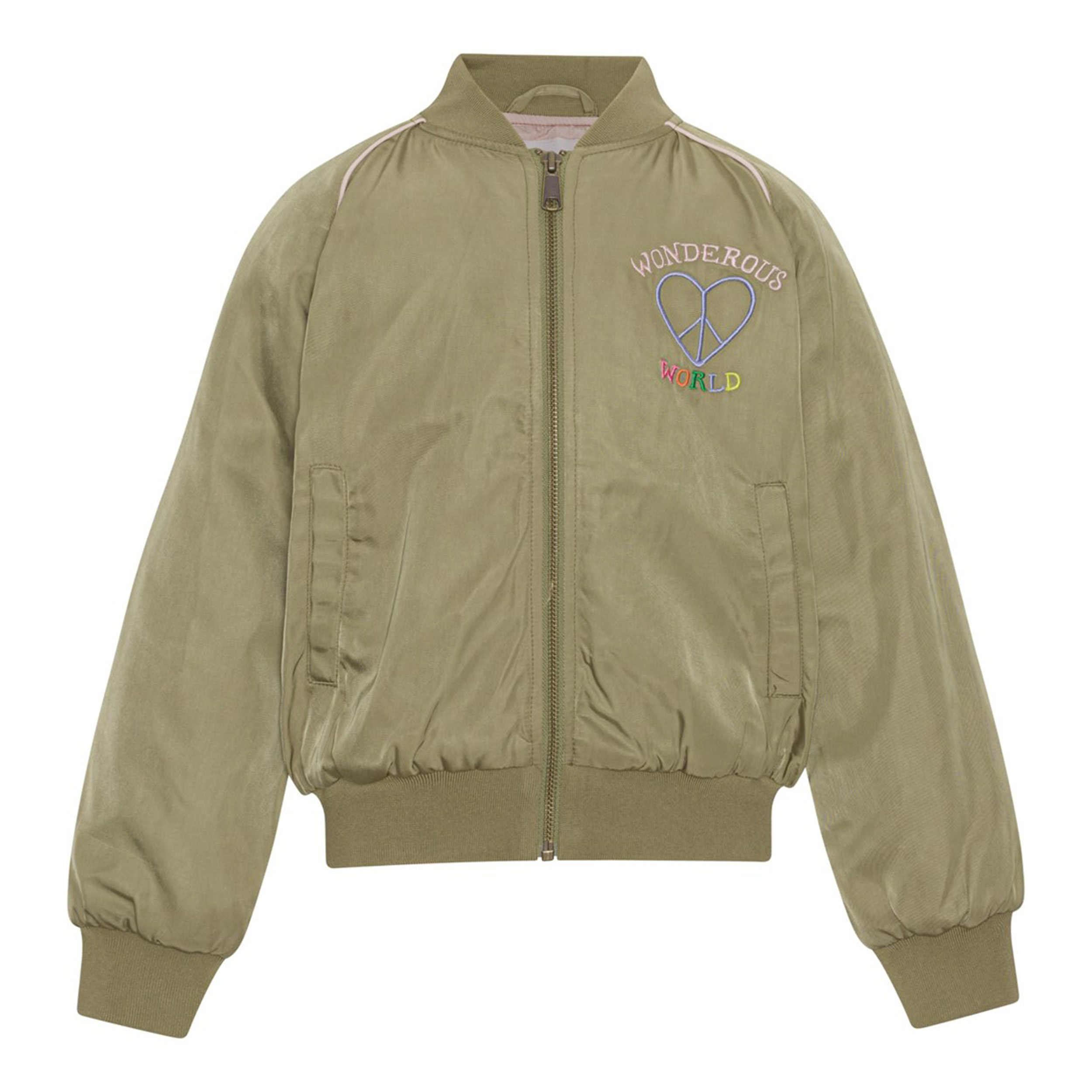 Hatty - Pond - grüne Bomberjacke mit Stickerei verschiedener Tiere