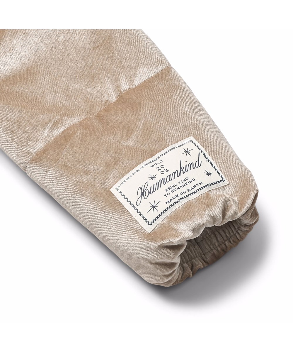 Havi 2 - Tuffet - Goldbraune Veloursjacke für Kinder aus recyceltem Polyester.