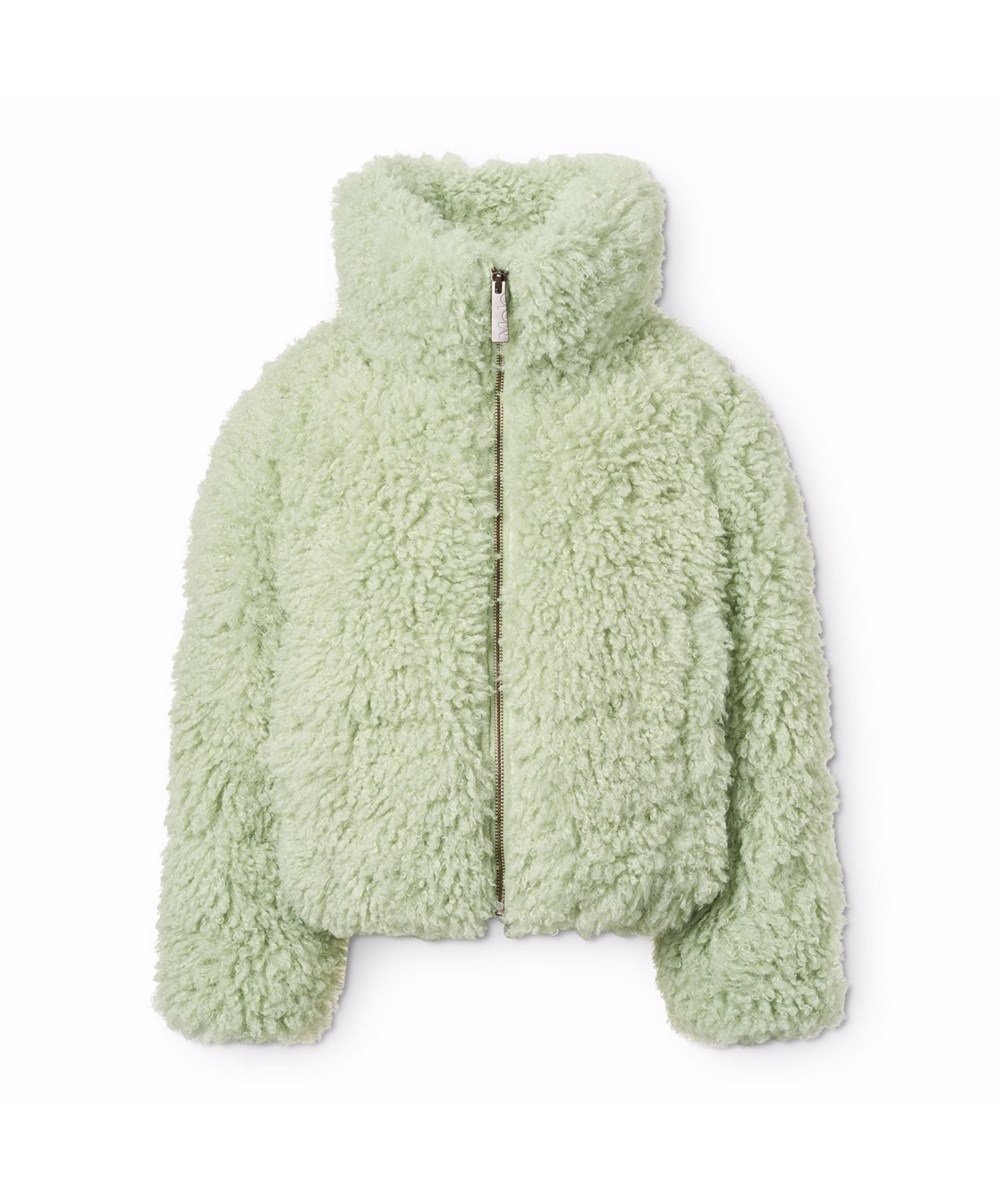 Havi - Menthe - Grüne Kunstpelzjacke für Kinder im Schaffell-Look aus recyceltem Polyester.