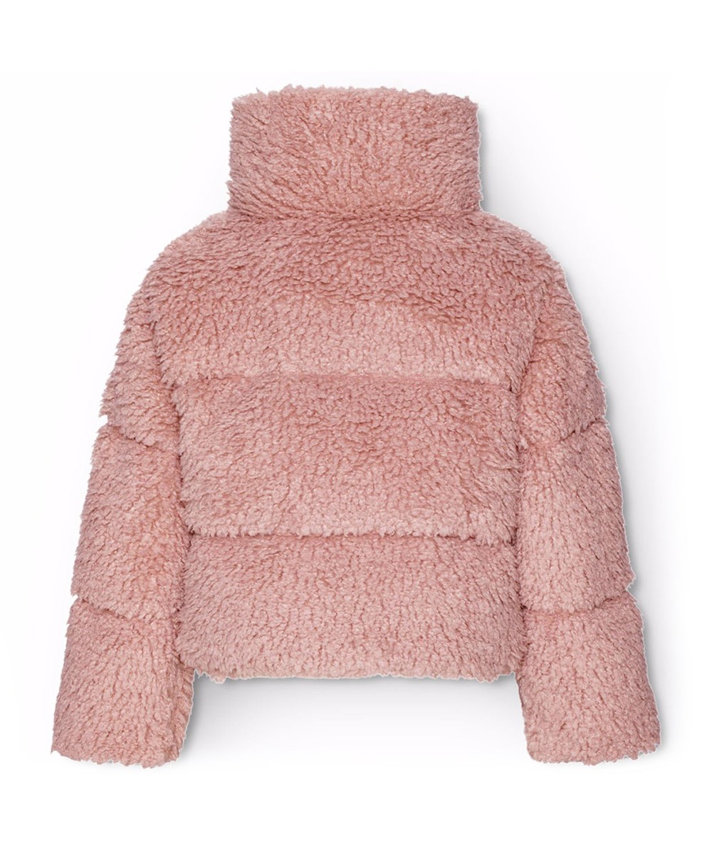 Havi - Petal Blush - Gepolsterte rosa Kunstpelzjacke im Schaffell-Look