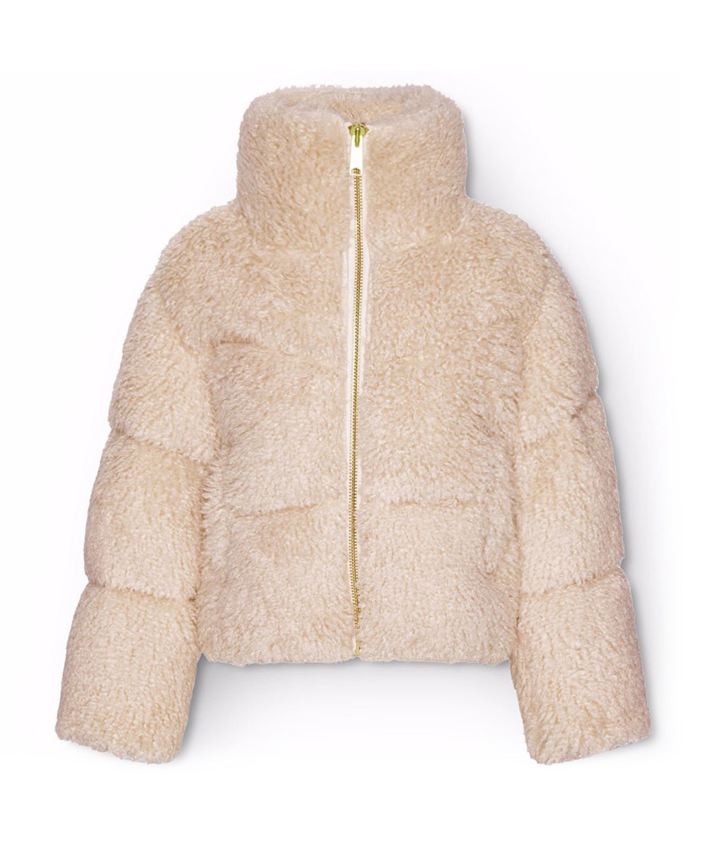 Havi - Sheer Pink - Gesteppte, cremefarbene Kunstpelzjacke im Schaffell-Look