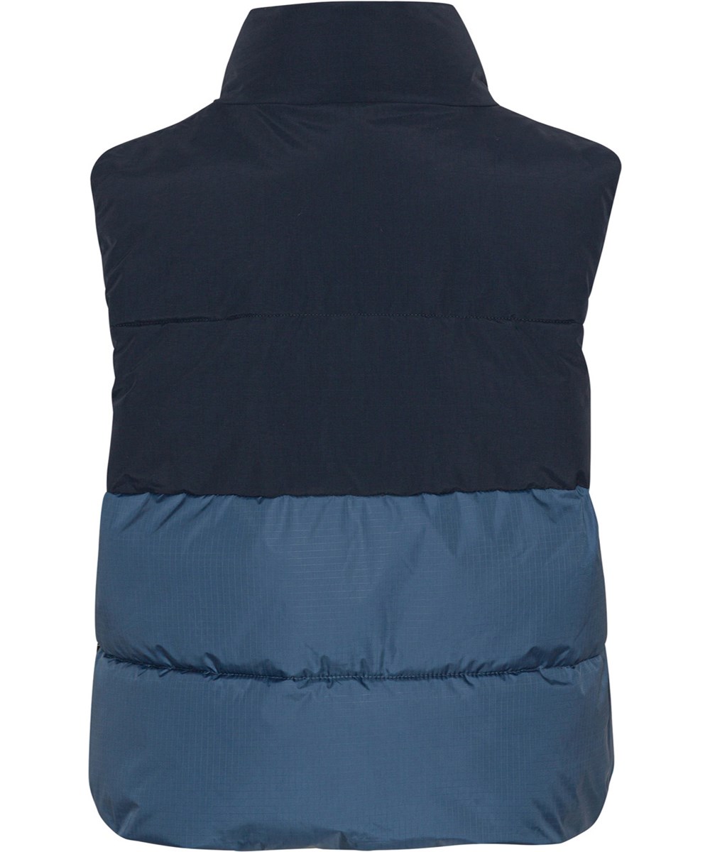 Heike - Dark Denim - Recycelte blaue Steppweste