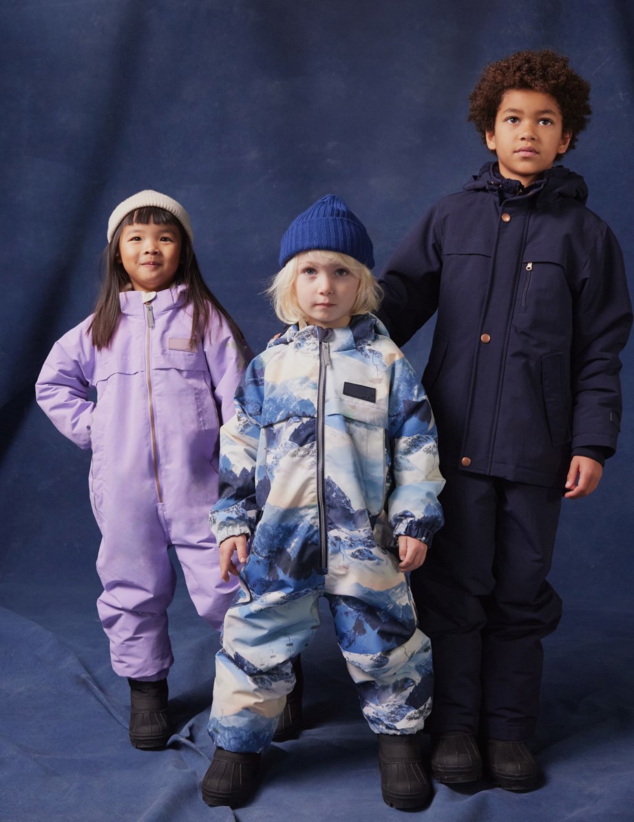 Heiko - Dark Night - Dunkelblaue wind- und wasserdichte Winterjacke für Kinder aus recyceltem nylon.