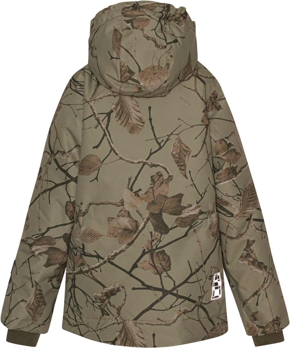 Heiko - Forest Leaves - Recycelte grüne Unisex-Winterjacke mit Blattdruck