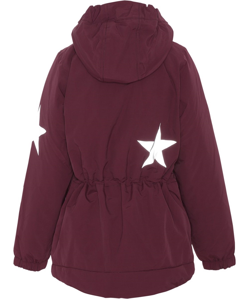 Heiko - Tulip Red - Recycelte dunkelrote Unisex-Jacke wasserdicht