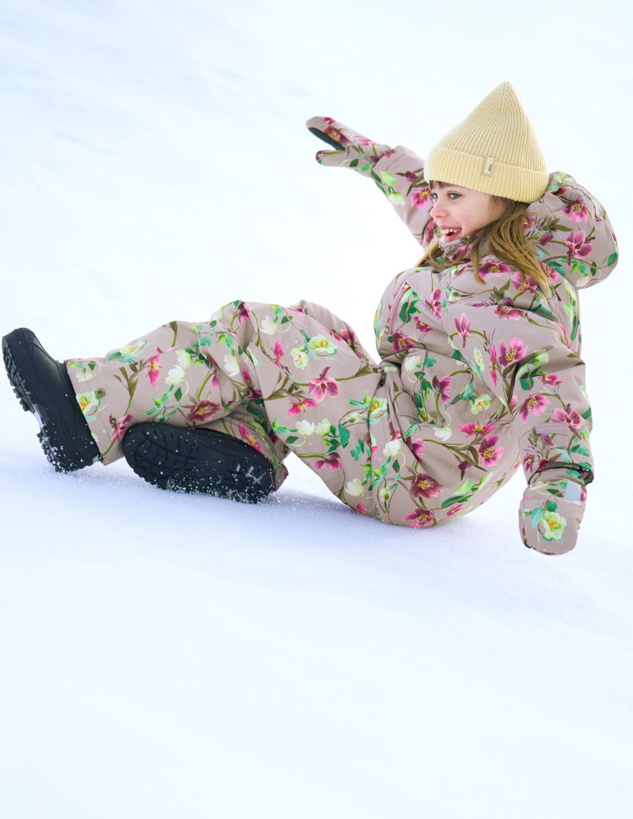 Heiko - Winter Roses - Wind- und wasserdichte Winterjacke für Kinder aus recyceltem Polyester mit Blumenmuster.