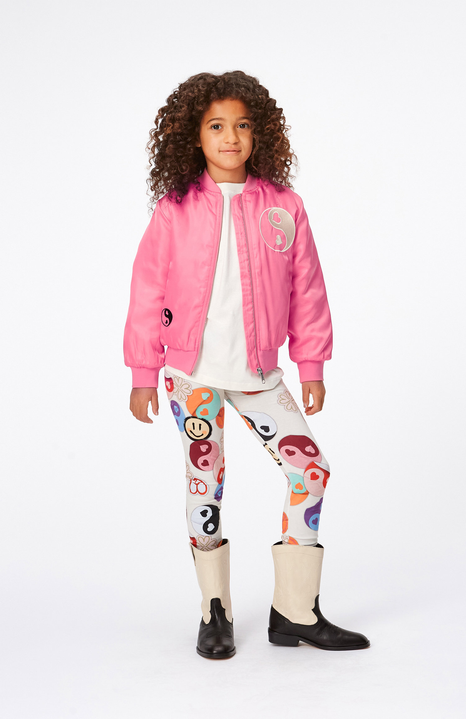 Hella - Confetti - Rosa Bomberjacke für Kinder mit aufgesticktem 